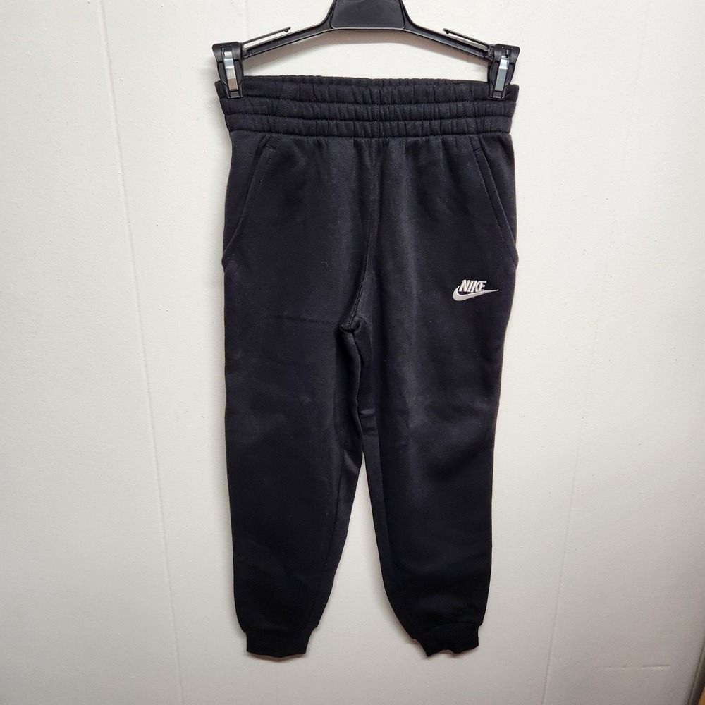 Nike Club Fleece Pullover Hoodie Sweatpants Set Youth Small Black Swoosh Joggers - Picture 8 of 13